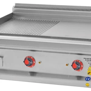 CSA Elektrikli Pleyt Izgara Yarı Oluklu Yüzey Set Üstü 60x60x30 cm KRCS.IZYE .660